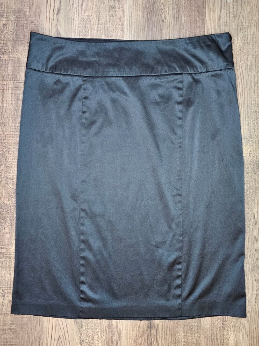 George Satin-Finish Pencil Skirt XL US14 Average Black Minimalist Workwear